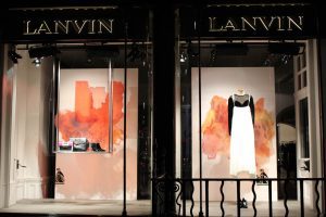 Lanvin window display installation retail design print visual merchandising bespoke props prop manufacture